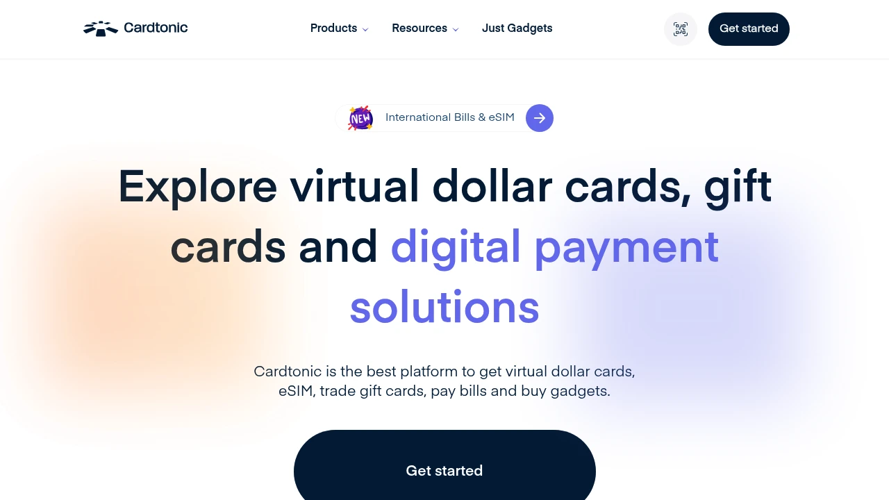 Screenshot of Cardtonic website