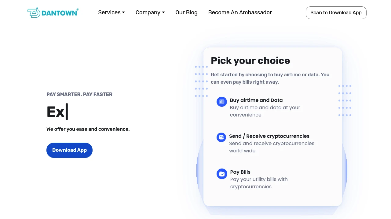 Screenshot of Godantown website