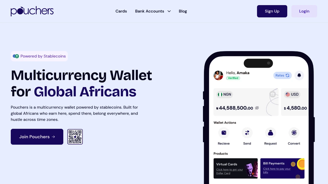 Screenshot of Pouchers website